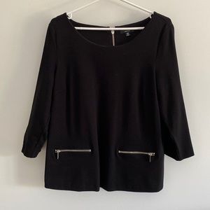 Black 3/4 sleeve knit top